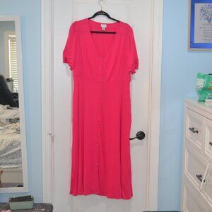 AVA & Viv plus Size dress. Bright pink color. Size XXL.